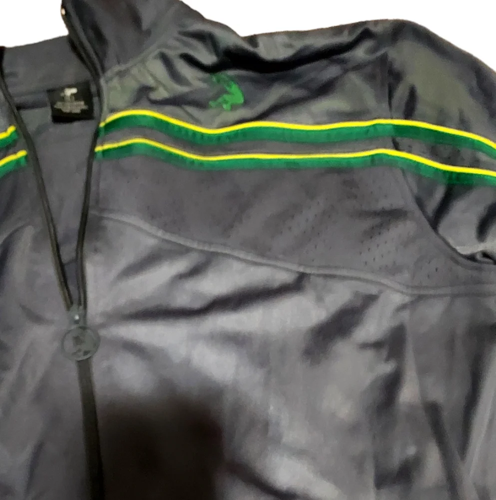 - Shaq L Track Suit Gray Green Vintage 90s Jacket Pants Fullzip Athletic … - Picture 5 of 7